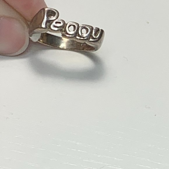 Sterling Silver Peggy Personalized Name Ring, Size 6 - Picture 5 of 10